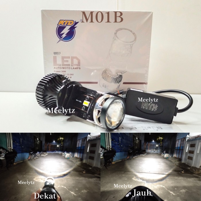 Lampu Utama Led Rtd M01B Mini Projector H4 Cut Off Motor Mobil