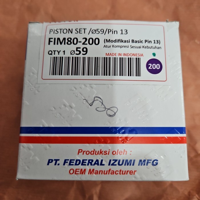 Seher Piston Kit Mentahan 57 57.5 58 58.5 59 59.5 60 Pin 13