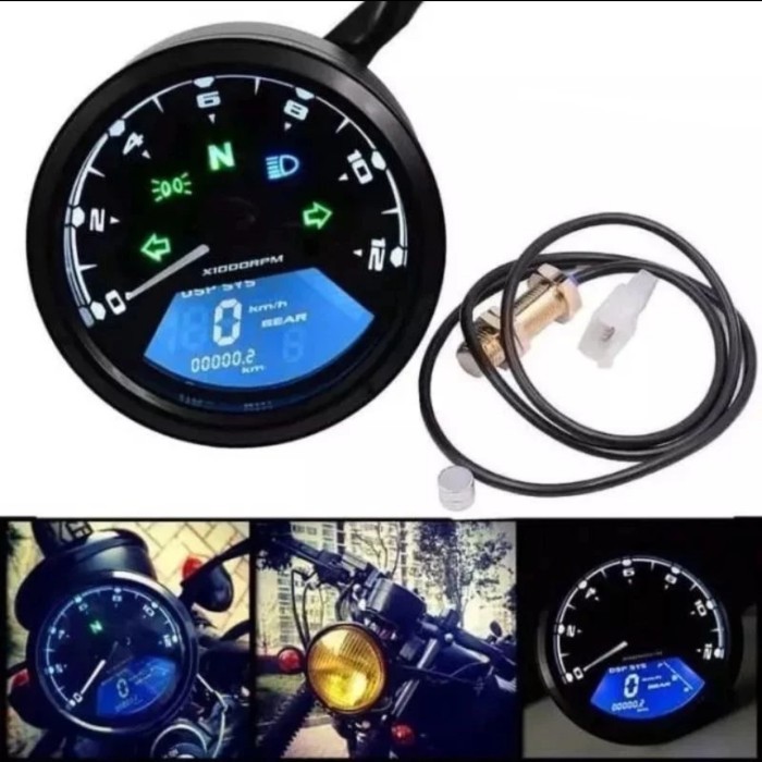 Speedometer Digital Babon Bulat Universal Spidometer Speedo Bisa Motor