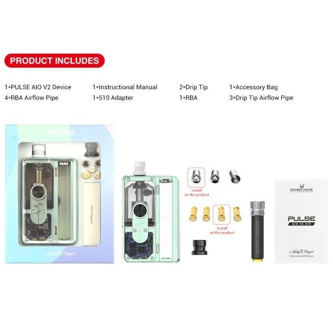 Vandy Vape Pulse Aio V2 Kit New Color Aio System 100% Authentic