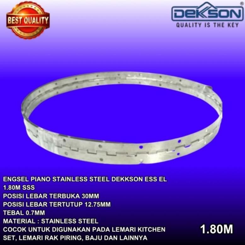 RK JAYA ALUMUNIUM Engsel Lemari/Rak Piring Stainless Piano Dekkson ESS EL DKS 1.80M SSS "
