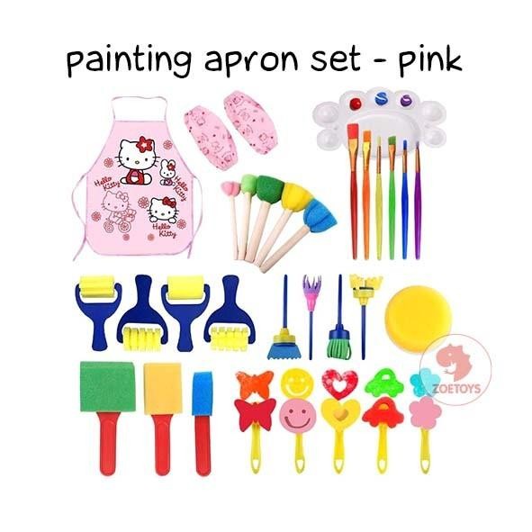 

Zoetoys Painting Apron Set | Kids Painting Kit Peralatan Melukis Anak