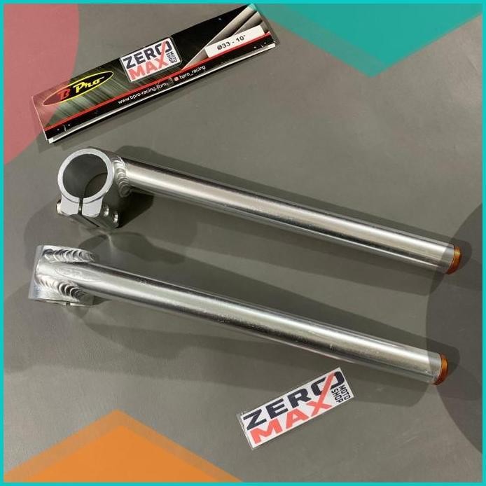 Stang Jepit 33mm 10 Derajat BPRO R15 V2 Old Vixion Scorpio Silver 11OK