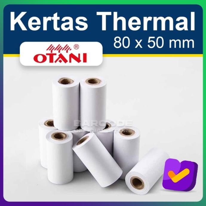 

KERTAS THERMAL OTANI 80 X 50 MM STRUK 80MM ISI 100 ROLL