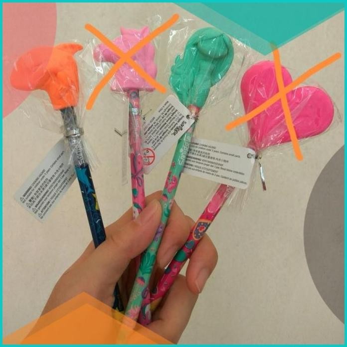 

Smiggle Scented Pencil with Eraser Topper UNICORN MERMAID SHARK LOVE 1