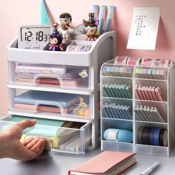 

Stuff Organizer Laci Desk Set Pen Holder Tempat Alat Tulis Meja Kantor 2112