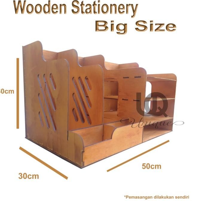 

Wooden Rack Stationery - Rak Kayu Alat Tulis Kantor Multifungsi 2112