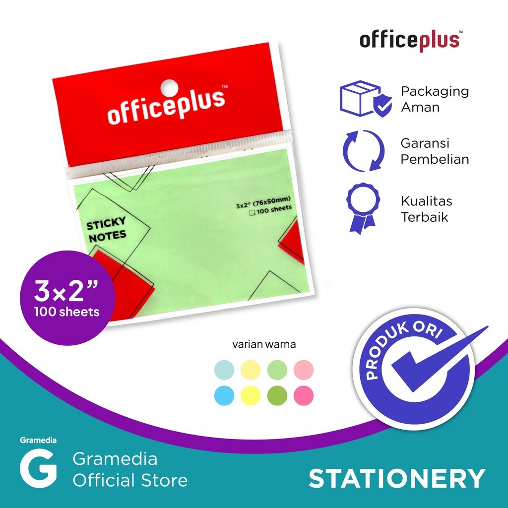

OfficeP Sticky Note 3X2` 100SHT Green
