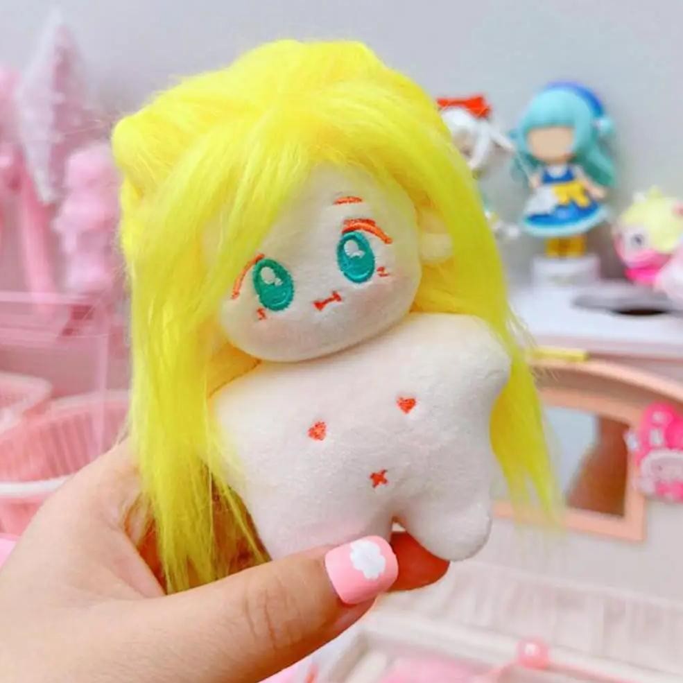 cute cotton doll 10cm cotton doll colorful hair diy hairstyles cute big eyes anime girl doll unfinis