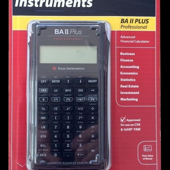 

BEBAS ONGKIR - TEXAS INSTRUMENTS BA II PLUS Professional -KALKULATOR FINANCE KEUANGAN