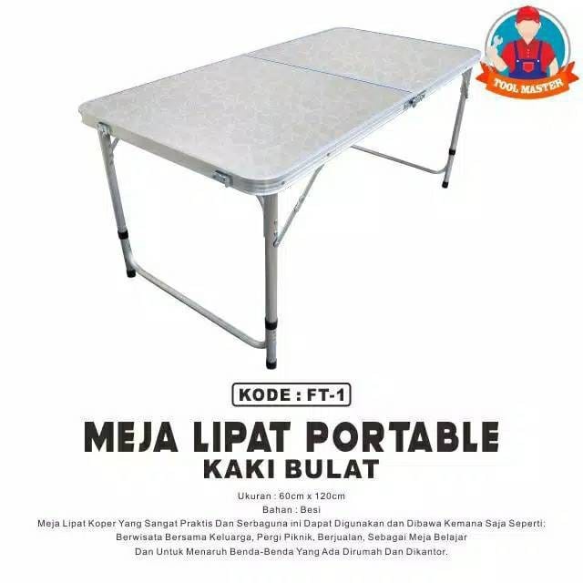 Meja Lipat Portabel Koper Serbaguna 120Cm X 60Cm X 70Cm Wjm Makassar