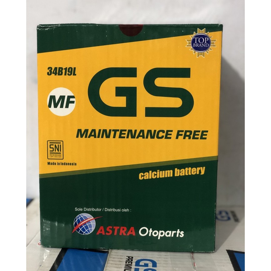 Aki Gs Mf 34B19L 34Ah Aki Ori Bawaan Baru Mobil Brio Xpander Calya Dll