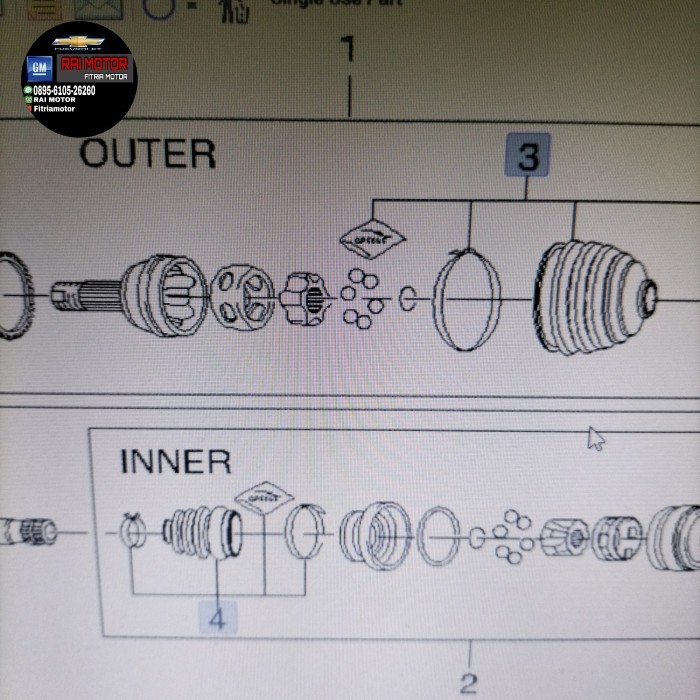 Karet Boot Cv Joint Outer Optra Estate 1.6 /Karet Boot Cv Joint Iner