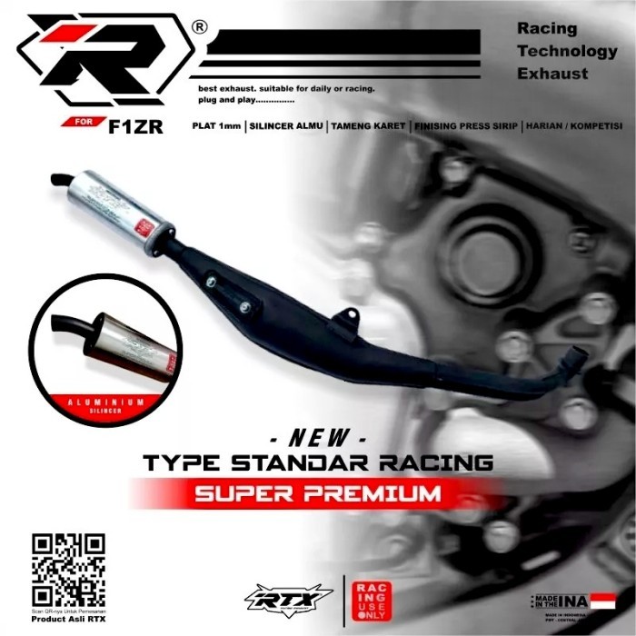 Knalpot Standar Racing Fizr Rtx Premium Alumunium Full Press