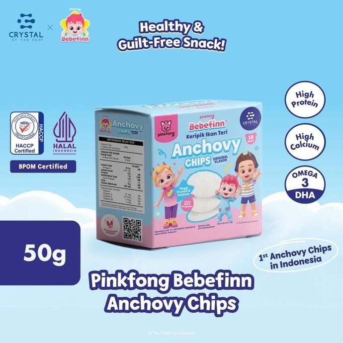 

Ready Keripik Ikan Teri Bebefinn ( Anchovy Chips ) Isi 5 - Crystal Of The Sea