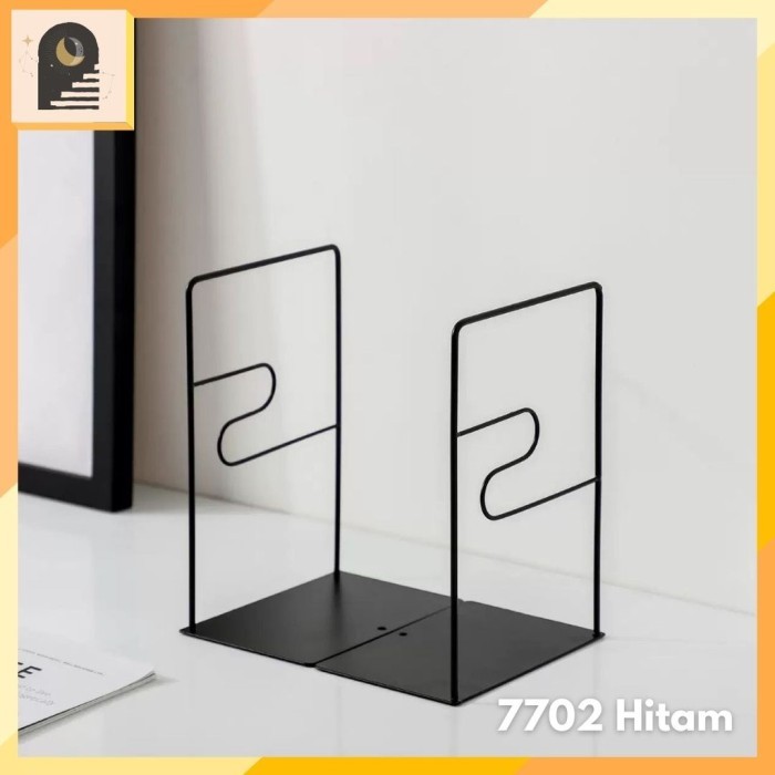 

Andra - Either.Id Book Stand End Besi Aesthetic Hitam Holder Pembatas Buku