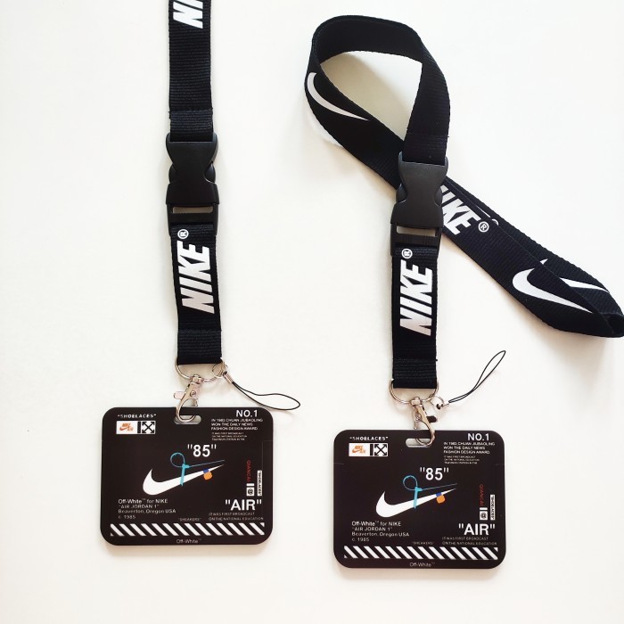 

Andra - Id Card Holder Name Tag Lanyard / Kalung Kartu Black Nike Aj Hitam