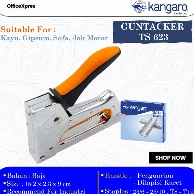 

STAPLER TEMBAK GUN TACKER / GUNTACKER KANGARO TS 623 ORIGINAL DAN TERPERCAYA