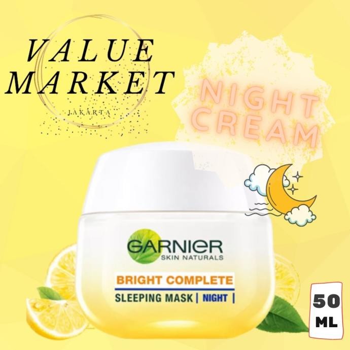 GARNIER BRIGHT COMPLETE YUZU NIGHT CREAM - KRIM MALAM (50ML) LM99