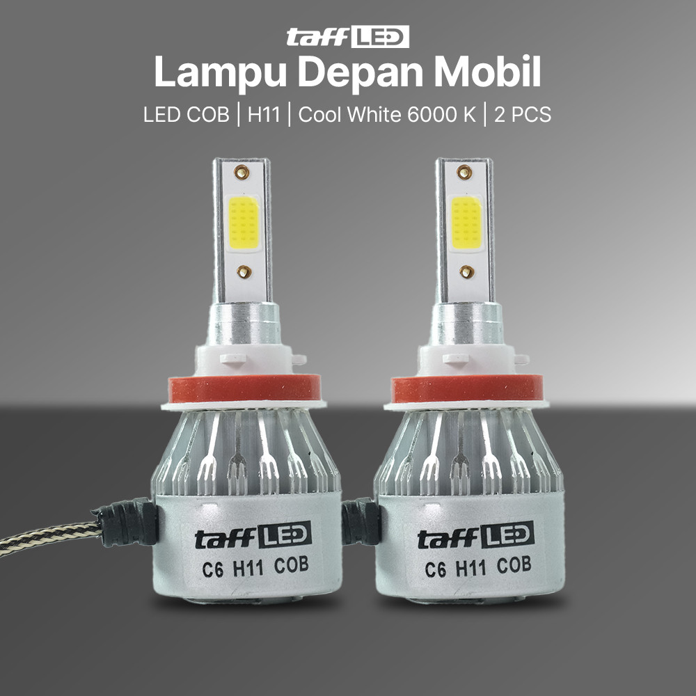 

- TaffLED Lampu Depan Mobil Headlight LED H11 COB Cool White 2 PCS - C6 -