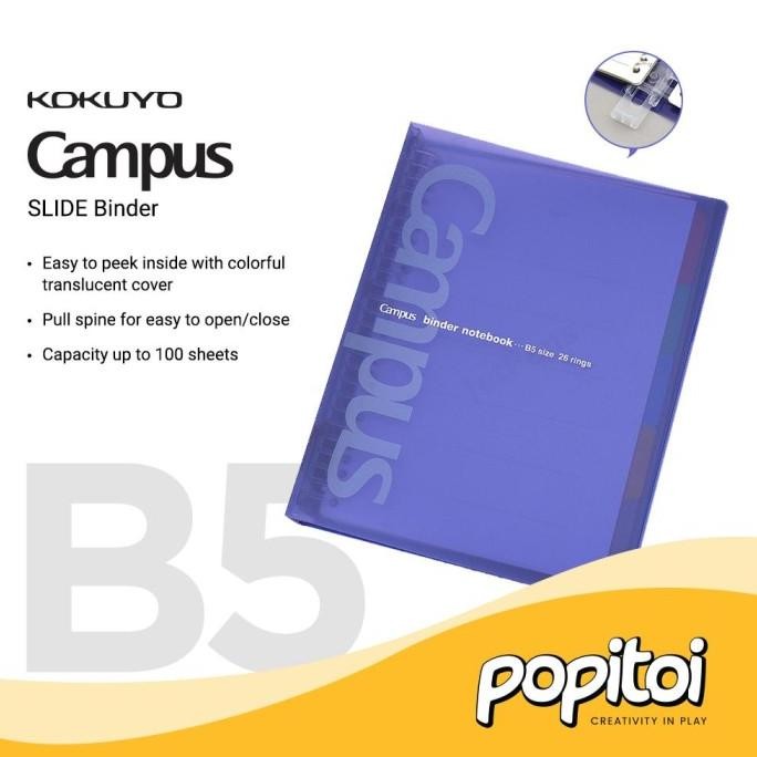 

TERMURAH - KOKUYO Campus SLIDE Ring Binder B5 (Medium) Notebook Loose Leaf