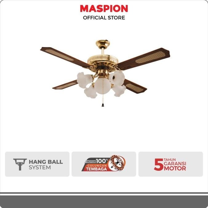 Kipas Angin Ceiling Fan Dengan 5 Lampu Hias Maspion Baru