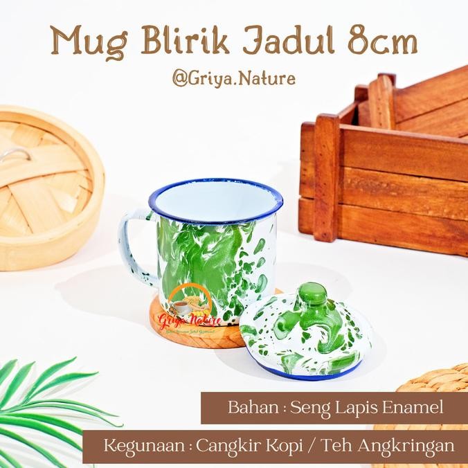 GRIYA NATURE [COD] Mug Blirik Jadul 8cm + Tutup | Cangkir Kopi Angkringan | Cangkir Kopi Jadul | Can