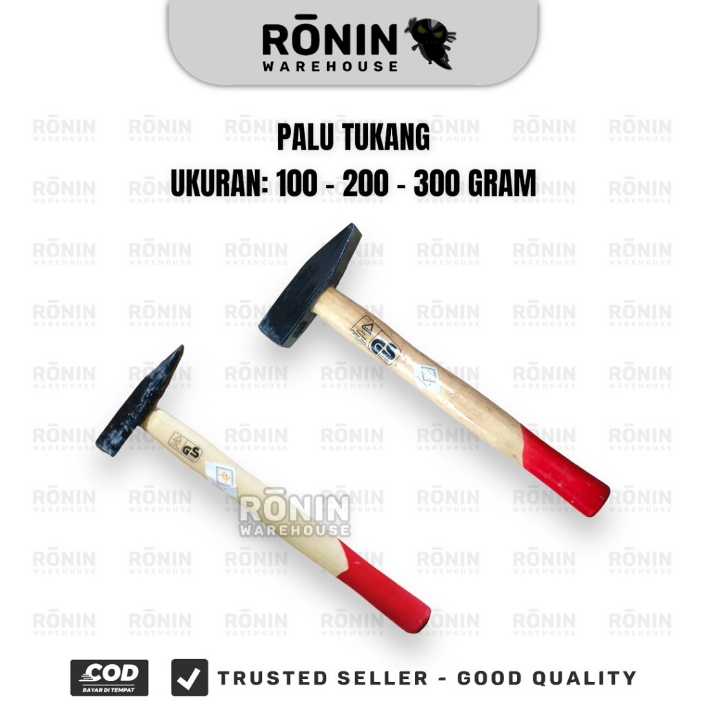 KURA Palu Tukang Gg Kayu 100 200 300 500gr Palu Kaca Lancip  ron