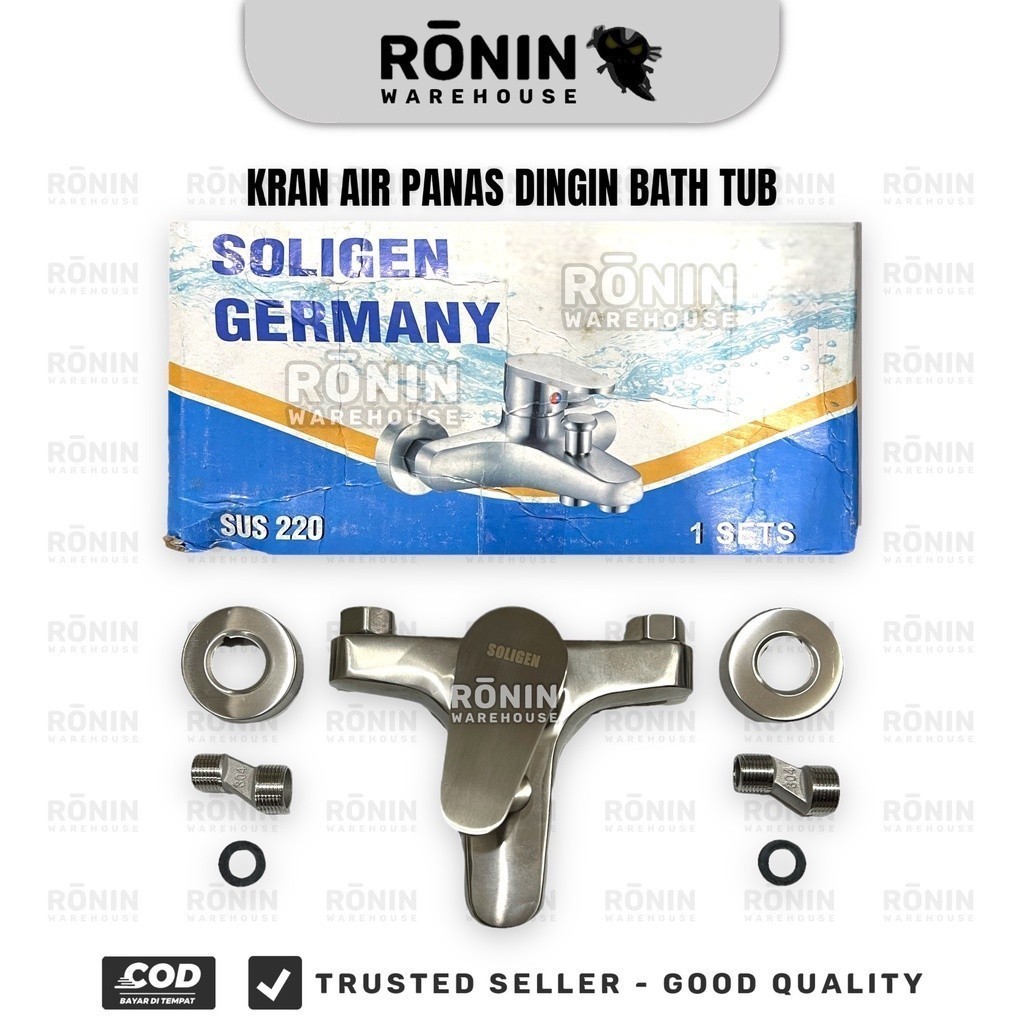 SOLIGEN Kran Air Panas Dingin SUS Bak Shower Mandi Bath Tub Mixer Faucet