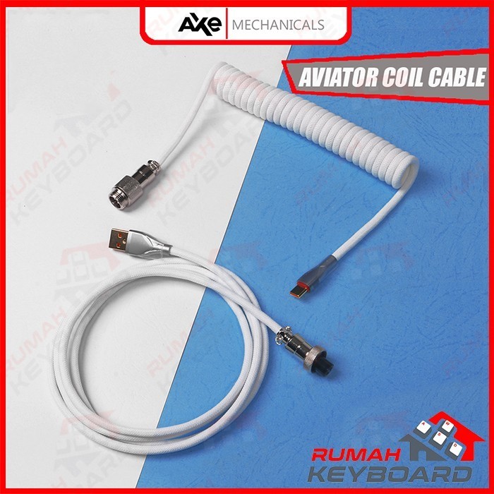 AVIATOR COILED CABLE MECHANICAL KEYBOARD WHITE