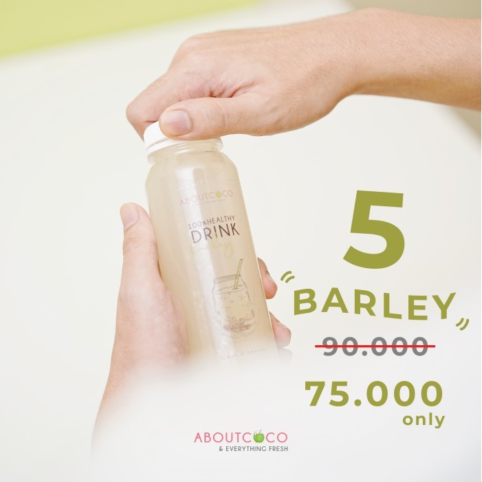 

Ready Stock 5 X Aboutcoco 100% Healthy Drinks Barley 250 Ml Bottle - Jali-Jali