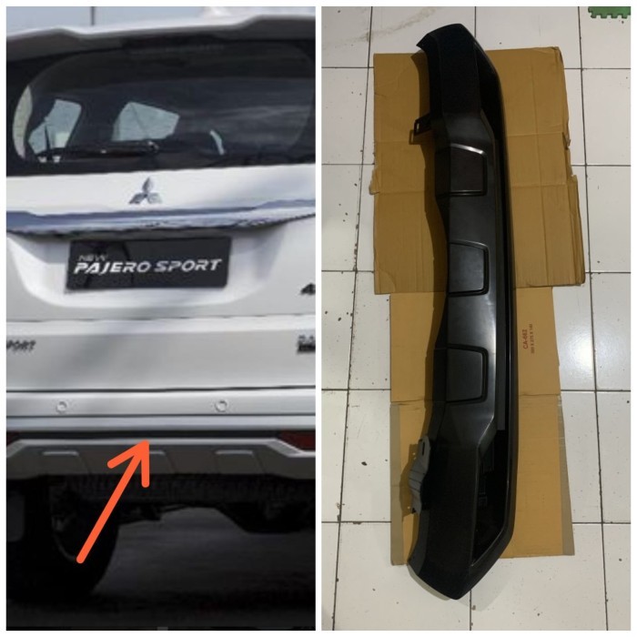 Garnish Cover Spoiler Bemper Belakang Mitsubishi Pajero Sport 2021 Up