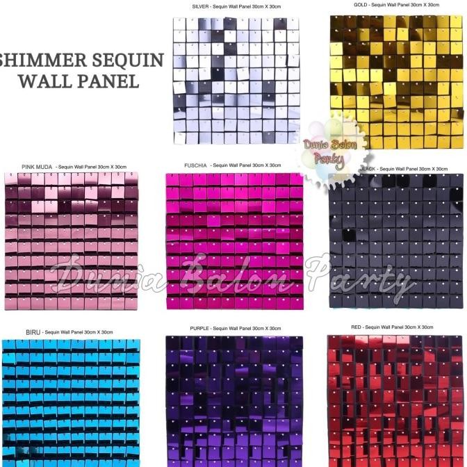 Terlaris ( 5PCS ) Square Sequin Wall Panel / Shimmer Sequin / Backdrop Ultah SALE