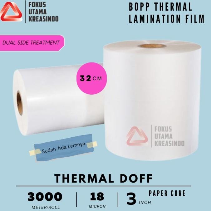 

TERMURAH - Roll Plastik Laminasi Thermal Doff 32cm 18mic double corona