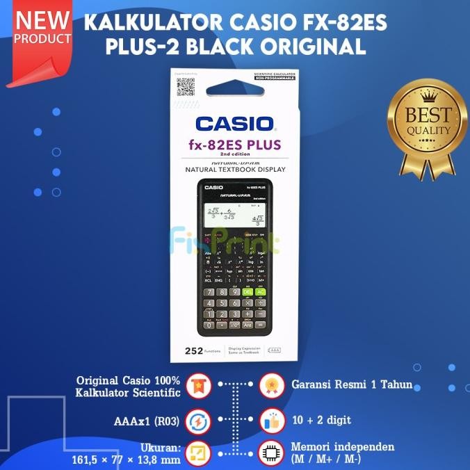 

TERLARIS - Casio fx-82ES PLUS Calculator Scientific Kalkulator Ilmiah New Origina