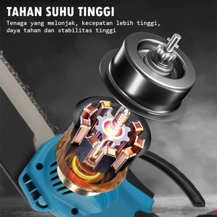 Mantab Cordless Gergaji Pemotong Kayu Gergaji 1 Baterai 6 Inc Gergaji Rantai Elektrik Mini 21 V