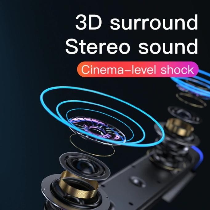 Soundbar Bluetooth Speaker Home Theater Stereo Laptop Tv Lampu Led