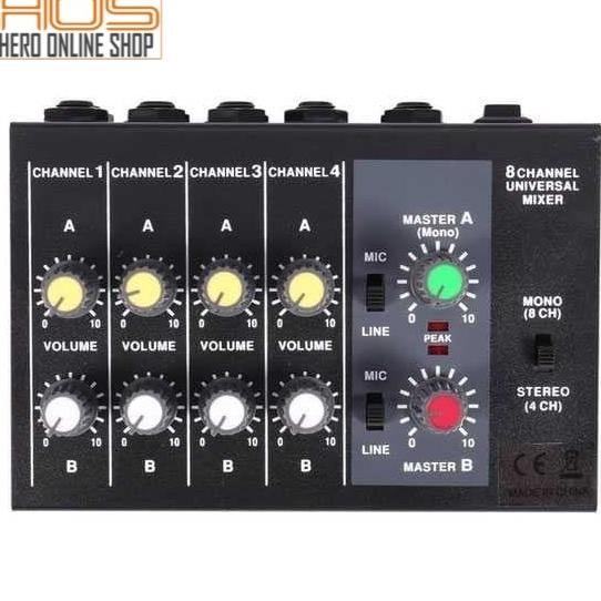 Mixer Karaoke Home theater AVR Amplifier 8 channel Input Mic Universal