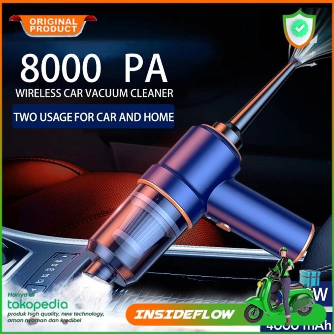 Pompa Vacuum Vakum Cleaner Mobil Vacum Keyboard Karpet Portable 8000Pa