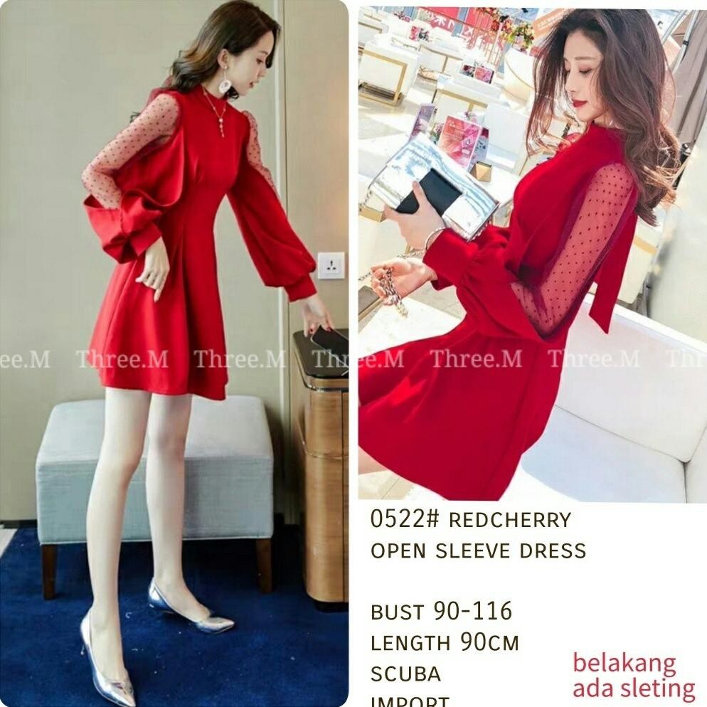BVF DRESS IMLEK MERAH IMPORT WANITA Cheongsam Baju Imlek