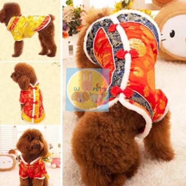 GHN baju cheongsam imlek anjing dan kucing jantan premium jumpsuit imlek CNY21