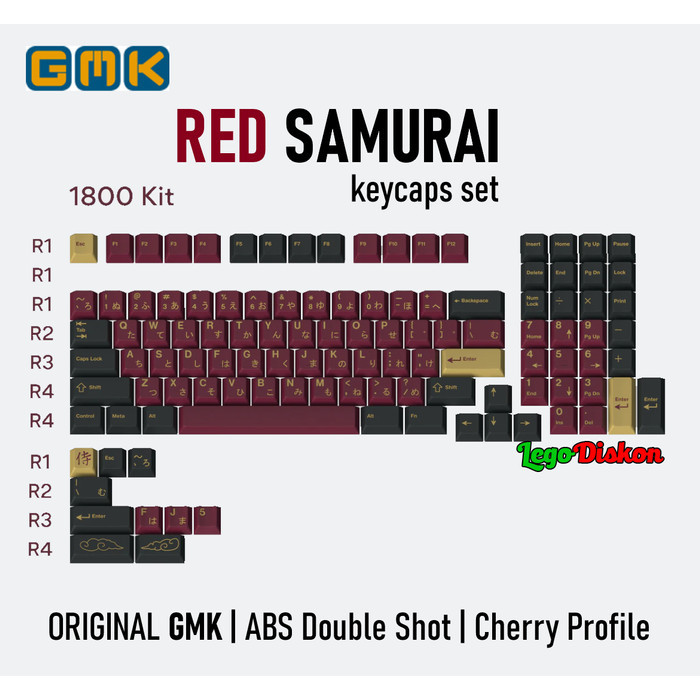 GMK Red Samurai Cherry Profile Keycaps Set - ORIGINAL GMK