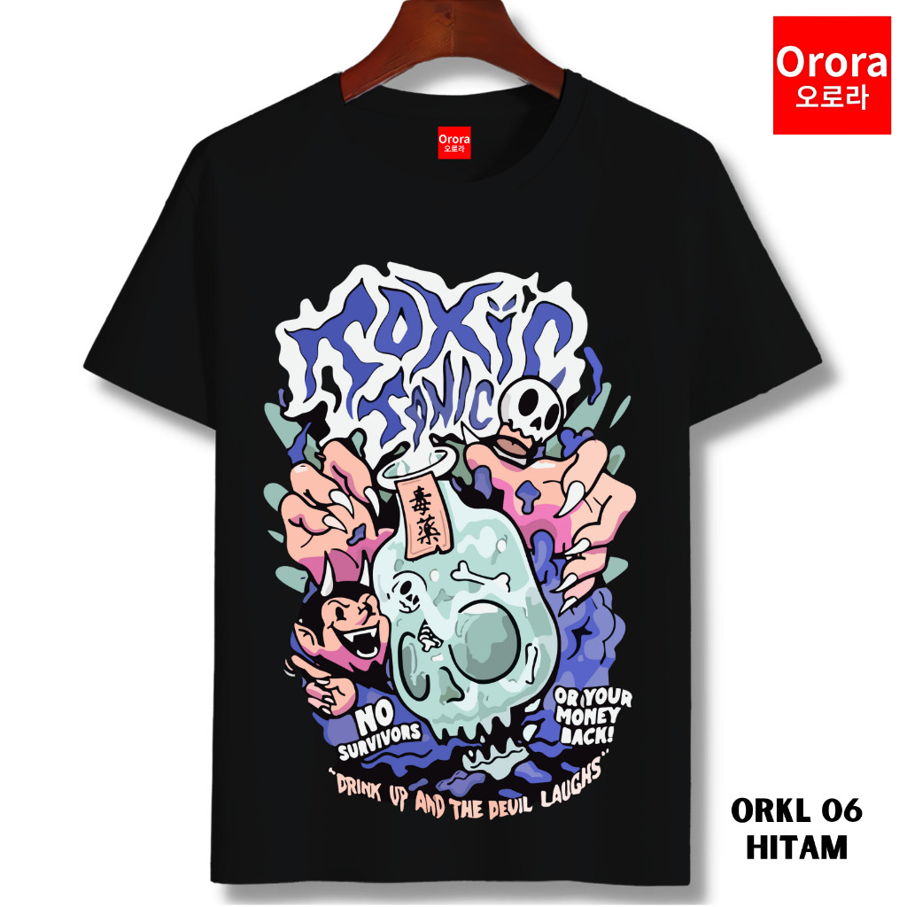 Orora Kaos Pria Korean Style Toxic Tonic - Baju Atasan Distro ORKL 06