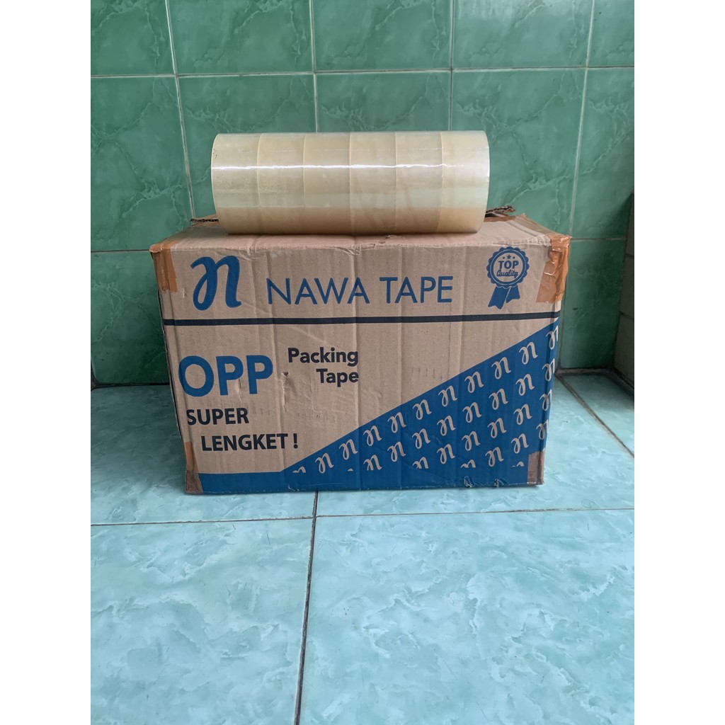 Lakban Bening 1 Karton Ukuran 2 Inch Selotip Kecil Isolasi Plastik Putih