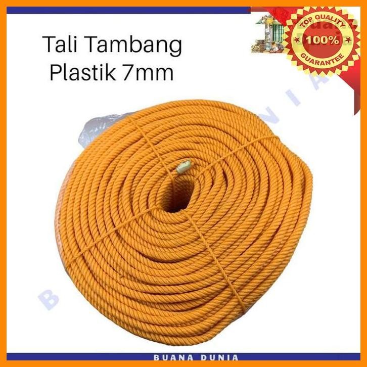 

(BUAN) TALI TAMBANG PLASTIK 7MM | TALI PLASTIK NYLON WARNA WARNI | (5MTR)