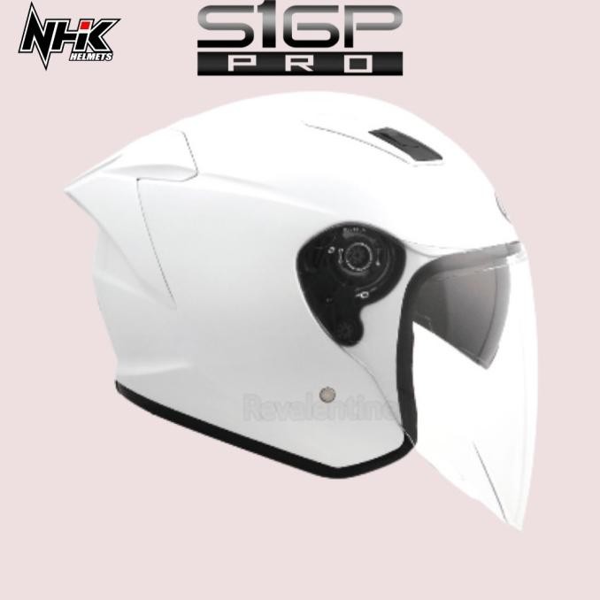 NHK S1GP PRO White Glossy Solid | Helm Half Face S1-GP White Glossy LAT
