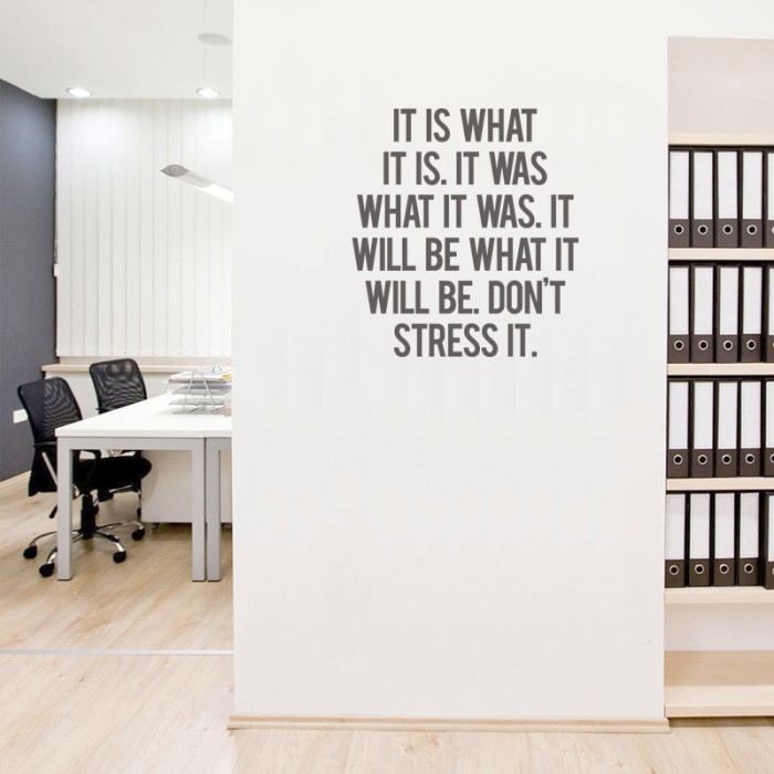 Stiker Dinding Kaca Cutting Kata Motivasi Kantor What