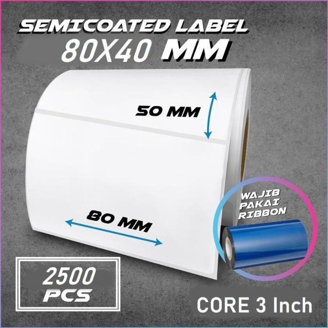 

Sale Label Barcode Semicoated 80X40 | 8Cm X 4Cm | 80 X 40 Core 3" Isi 2500