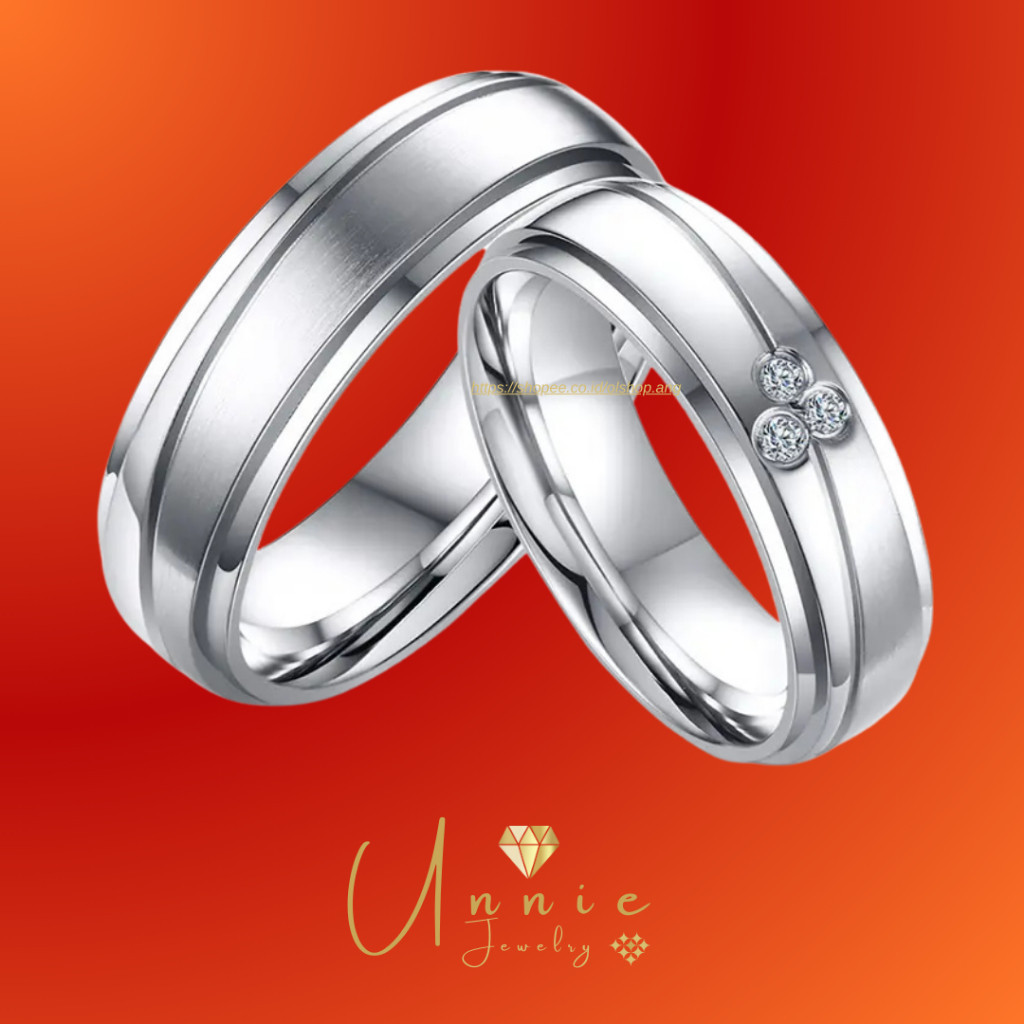 Cincin Couple Titanium Elegan – Anti Alergi, Anti Karat, Tidak Menghitam Seumur Hidup, cincin ukir