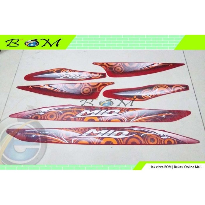 Terlaris Striping Stiker Yamaha Mio 2011 Smile Merah Red Metalik Karburator